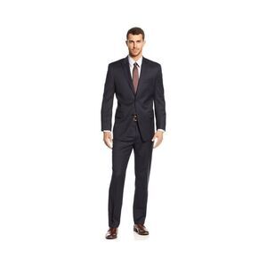 Michael Kors 2 Piece Black Pinstripe Designer Suit Jacket Blazer & Pant Size 44R